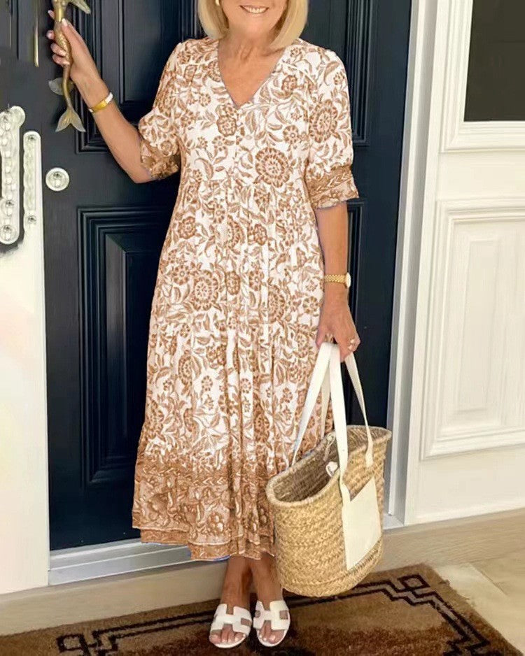 Keisha | Eleganter V-Ausschnitt mit floralem Design