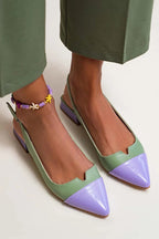 Ballettschuhe mit Spitze und zweifarbigen Akzenten