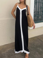 Nancy | Inselstil Lavechic Colorblock Midi-Kleid Look