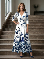 Celine | Midi Dress with Cross-Wrap Neckline