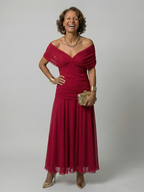 Calen | Off-Shoulder Flowing Midi Dress