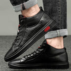 Nero Echtes Leder Sneakers