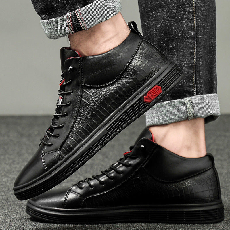 Nero Echtes Leder Sneakers
