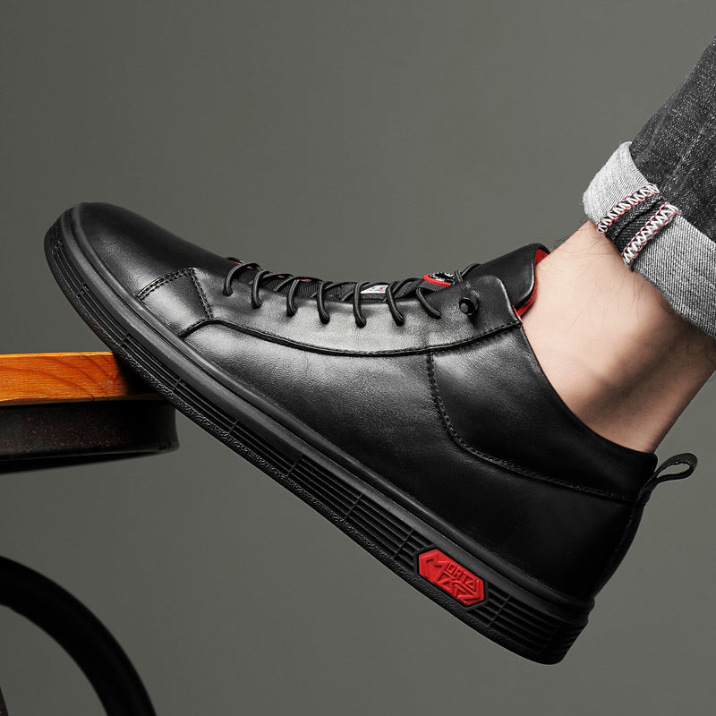 Nero Echtes Leder Sneakers