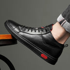 Nero Echtes Leder Sneakers
