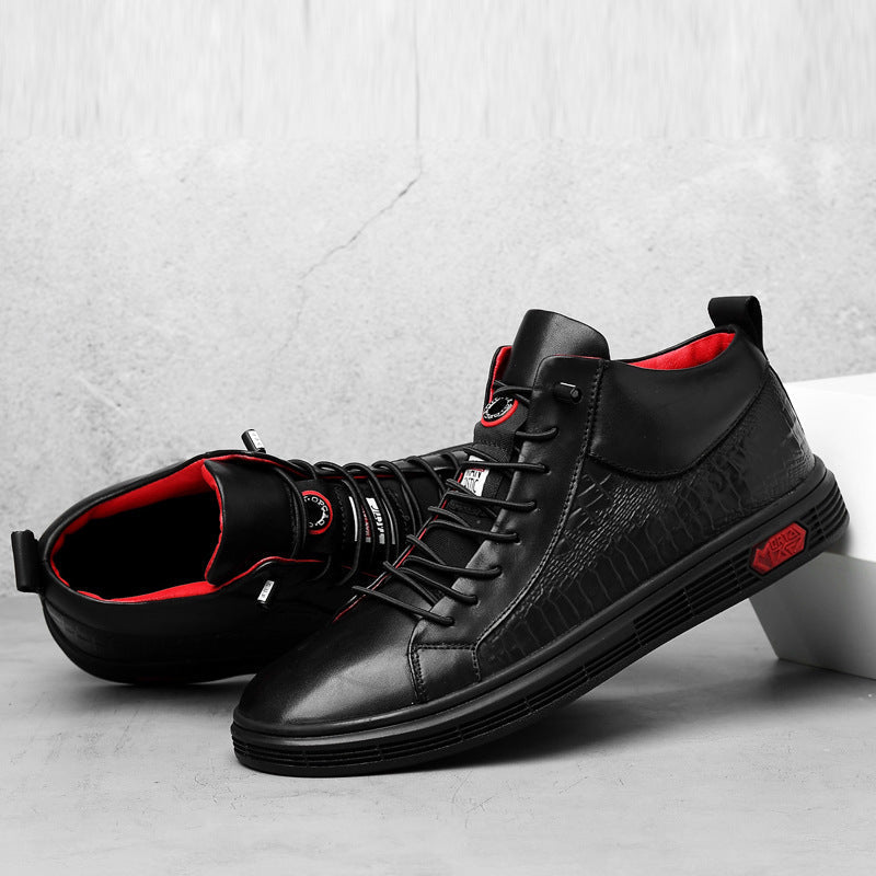 Nero Echtes Leder Sneakers