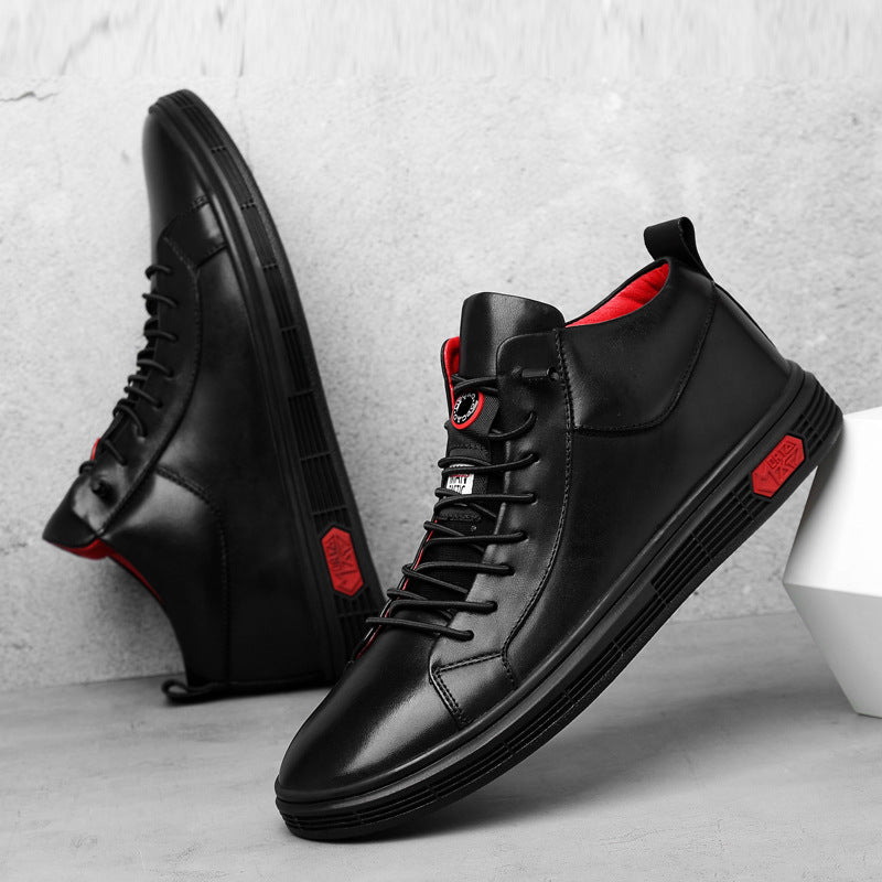 Nero Echtes Leder Sneakers