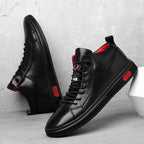 Nero Echtes Leder Sneakers