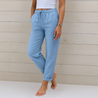May | Elastische Premium-Leinenhose für Damen