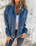 Dana | Cord-Capuchonjacke mit Reißverschluss