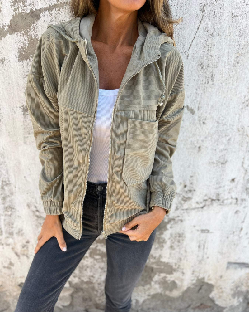 Dana | Cord-Capuchonjacke mit Reißverschluss