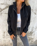 Dana | Cord-Capuchonjacke mit Reißverschluss