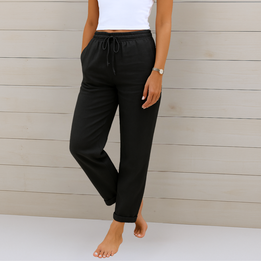 May | Elastische Premium-Leinenhose für Damen