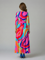 Celine | Midi Dress with Cross-Wrap Neckline