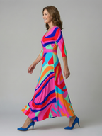 Celine | Midi Dress with Cross-Wrap Neckline