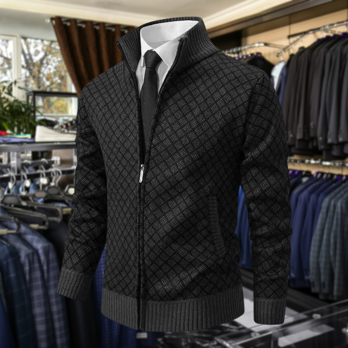 Maximilian | Premium-Strickjacke mit Reißverschluss