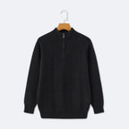 Christian | Eleganter Zopfmuster-Strickpullover mit Halbzip