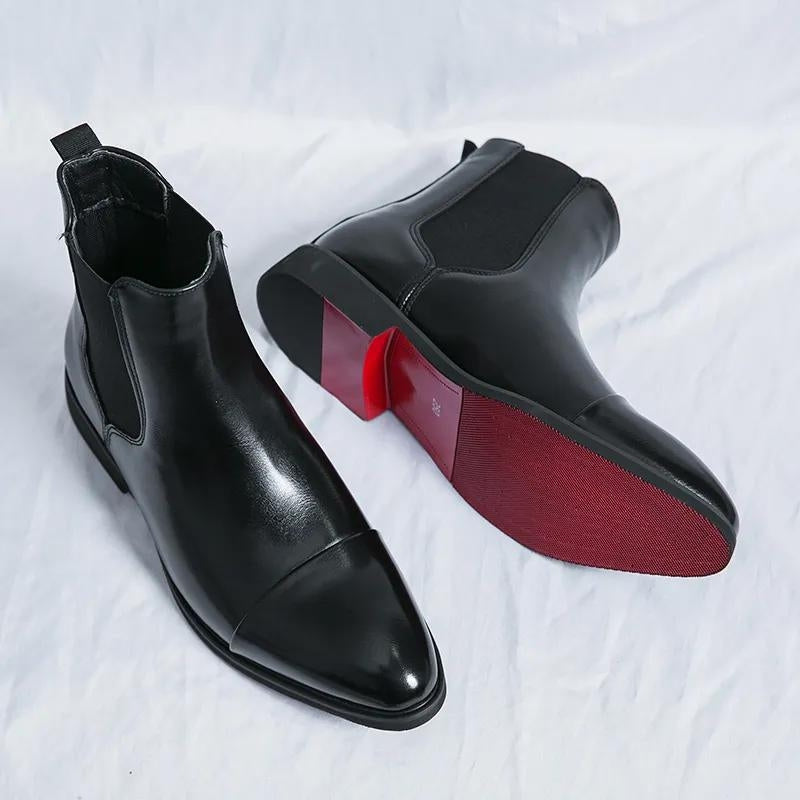 Giovanni Echtes Leder Chelsea-Stiefel