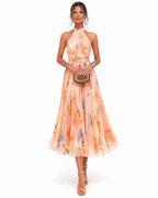 Aurora | Kleid mit Halterneck und Aquarelldruck