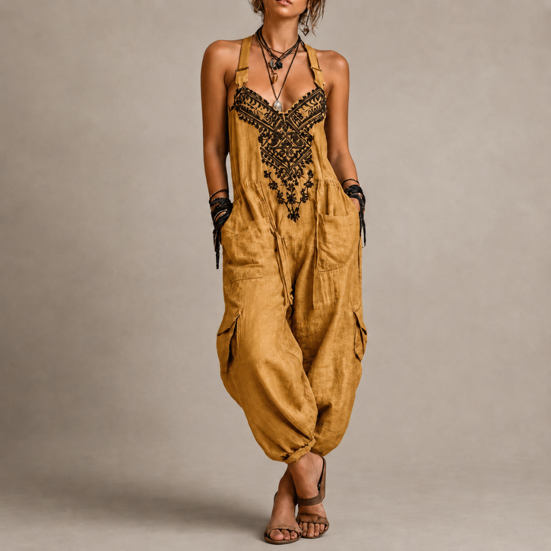Astrid – Bestickter Boho-Overall