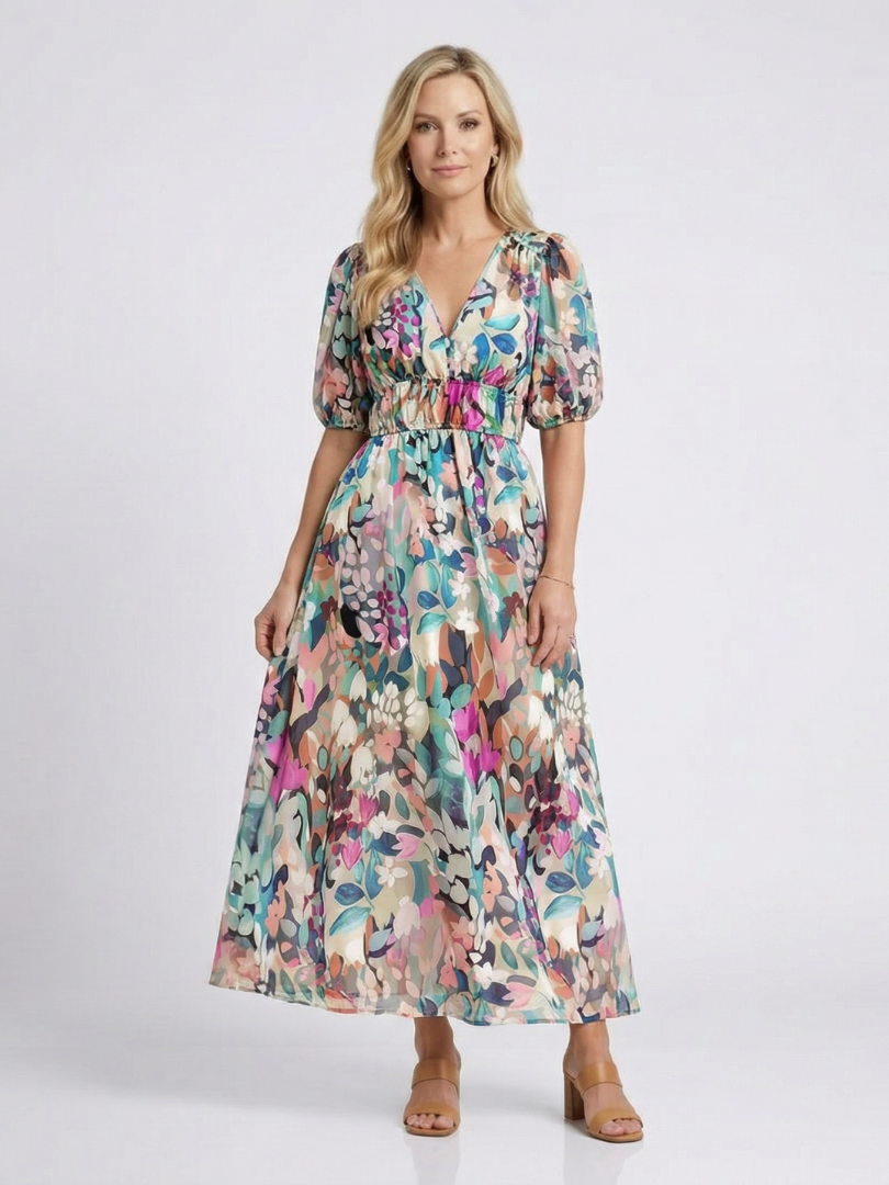 EULALIE | Blumen-Midi-Kleid
