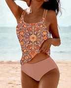Madeleine | Retro Floral Print Tankini Set