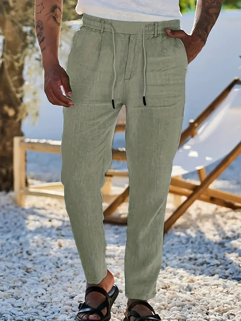 NICHOLS | Oversized Linen Pants with Drawstring
