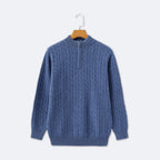 Christian | Eleganter Zopfmuster-Strickpullover mit Halbzip