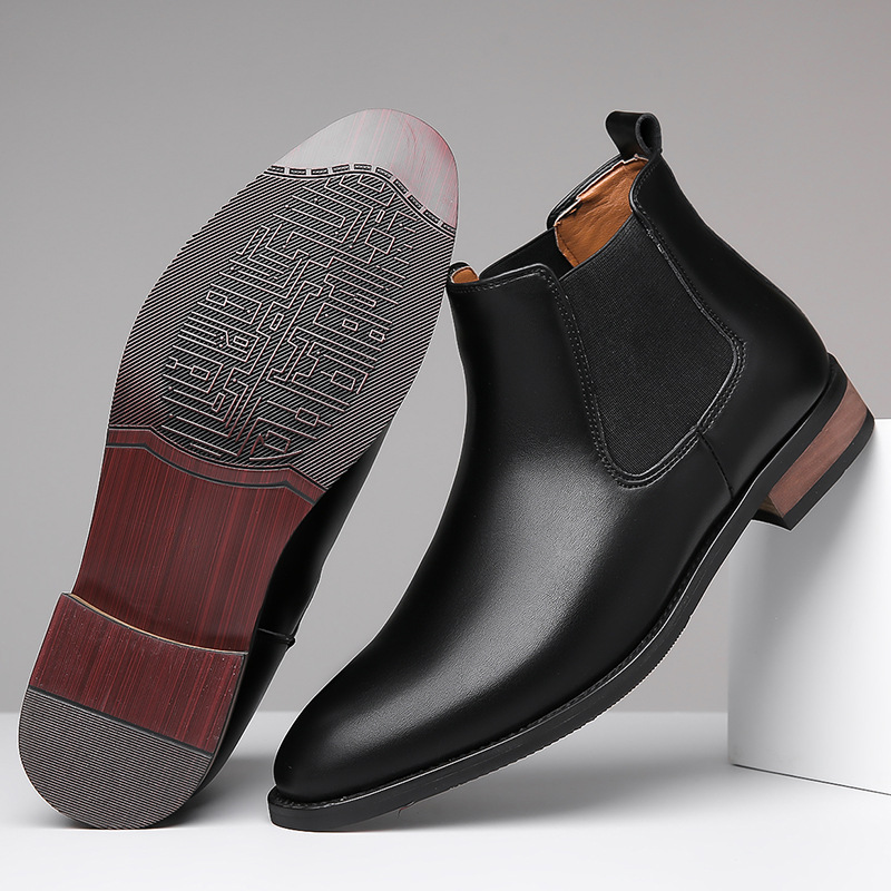Harrison Leder Chelsea Boots