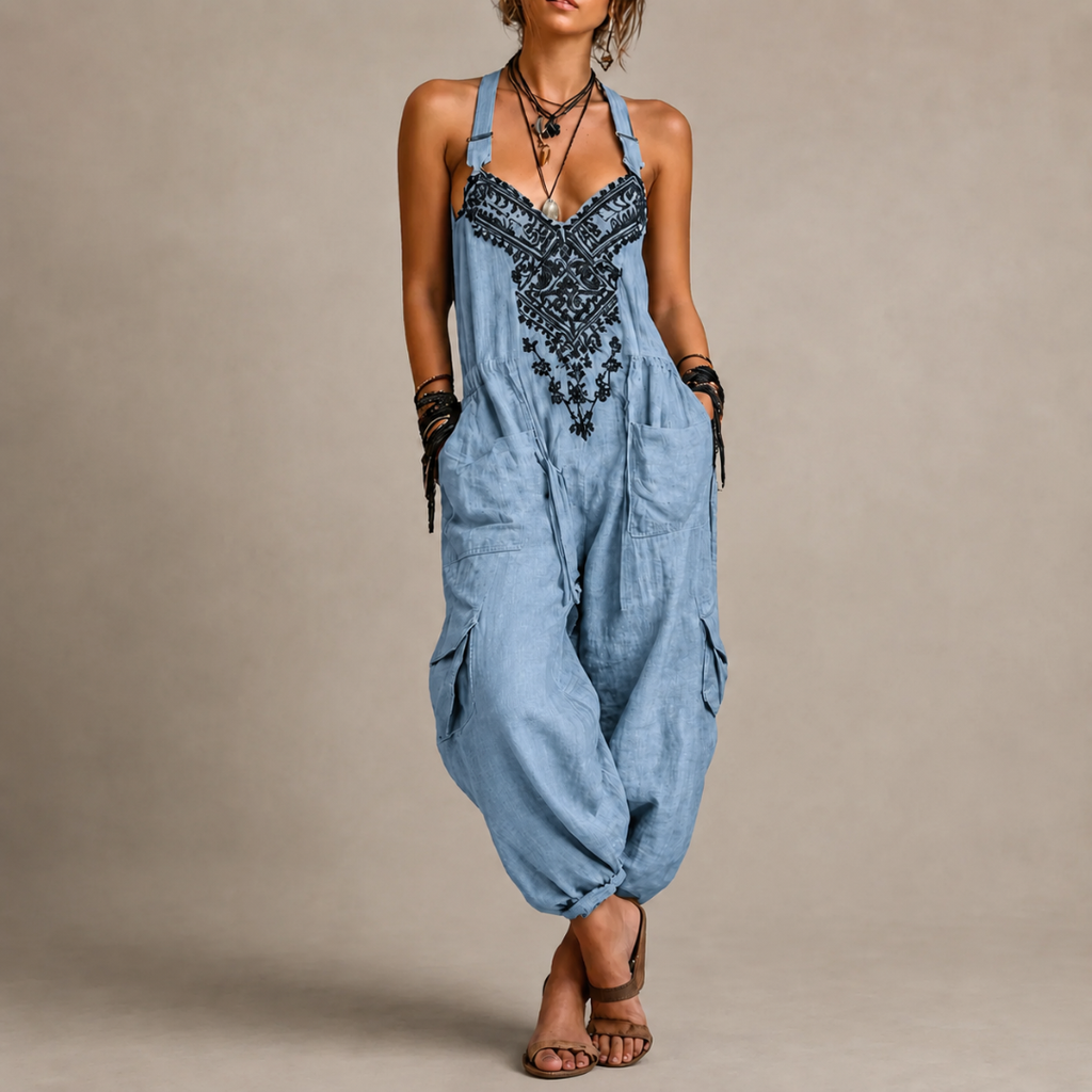 Astrid – Bestickter Boho-Overall