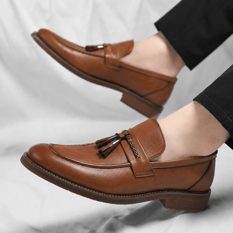 Veneto Leder Quasten Slipper
