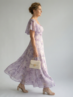 Vaelis | Midi-Kleid mit schwingenden Flügelärmeln