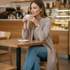 Elegantes 3-teiliges Set aus Longline-Cardigan, Top und Hose
