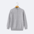 Christian | Eleganter Zopfmuster-Strickpullover mit Halbzip