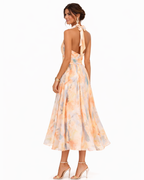 Aurora | Kleid mit Halterneck und Aquarelldruck