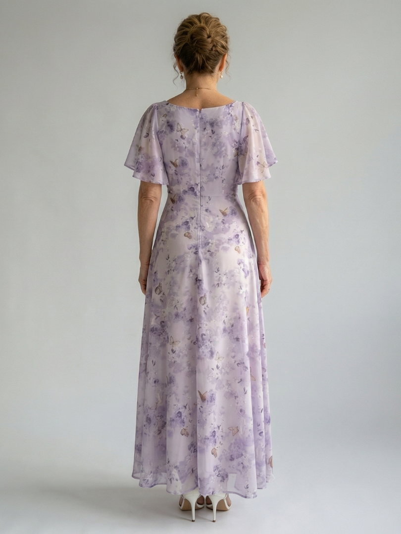 Vaelis | Midi-Kleid mit schwingenden Flügelärmeln