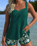 Laluna® | Gestreifter Tankini mit Zweiteiligem Strandshort