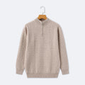 Christian | Eleganter Zopfmuster-Strickpullover mit Halbzip