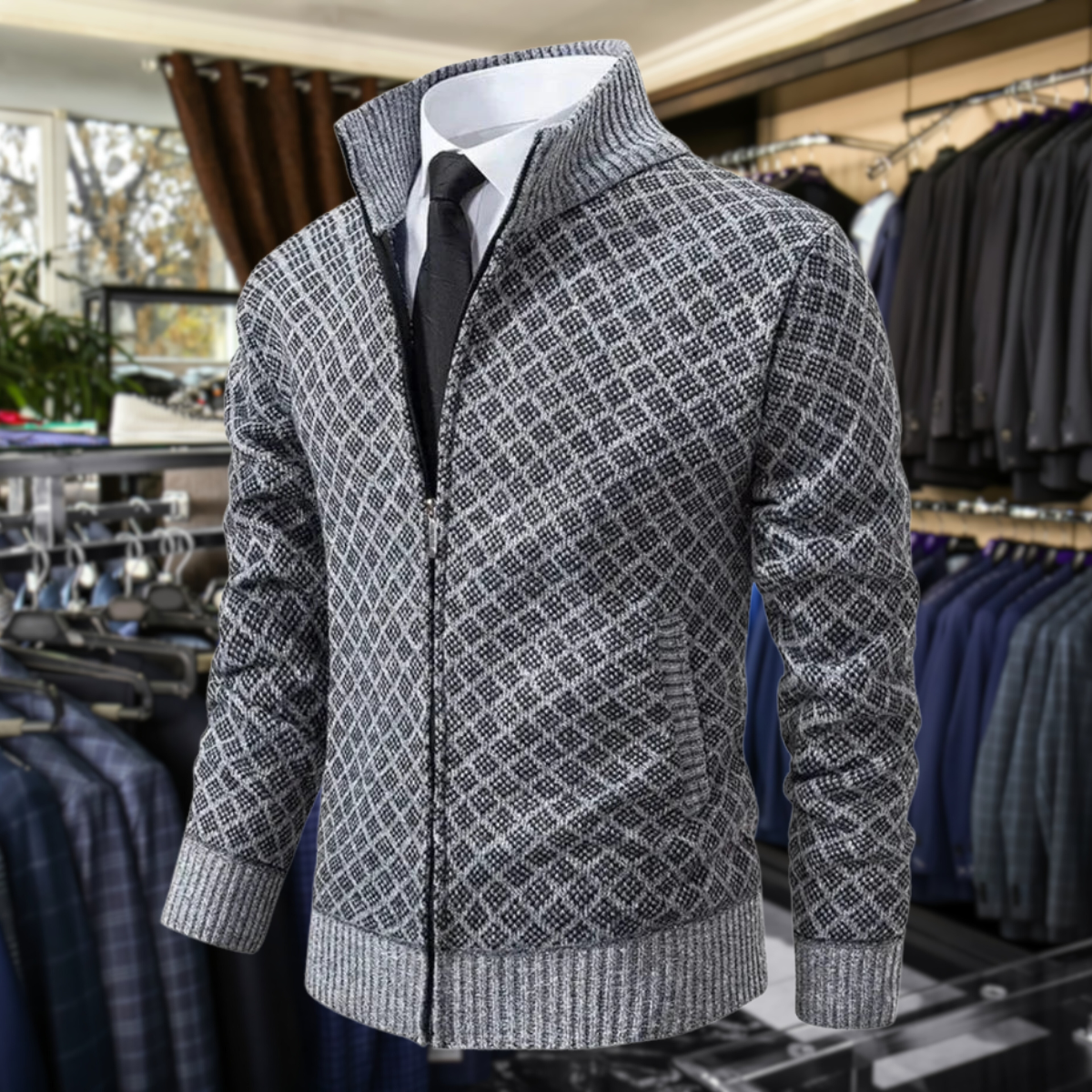 Maximilian | Premium-Strickjacke mit Reißverschluss