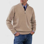 Ben | Modischer Warmer Pullover Mit Halbem Reißverschluss
