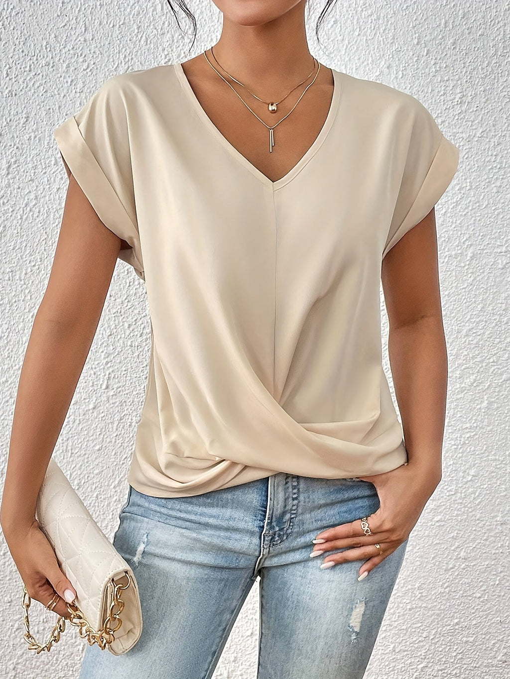 Lydia | Lässiges T-Shirt mit V-Ausschnitt