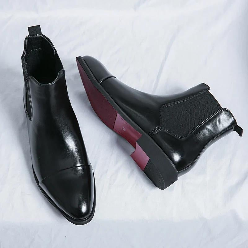 Giovanni Echtes Leder Chelsea-Stiefel