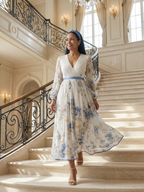 Rielle | Plissierter Wickel-Midikleid
