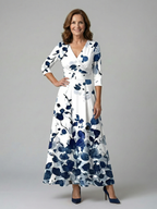 Celine | Midi Dress with Cross-Wrap Neckline