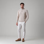 Christian | Eleganter Zopfmuster-Strickpullover mit Halbzip