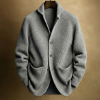 SILVORO | Herren Strickjacke aus Rippwolle