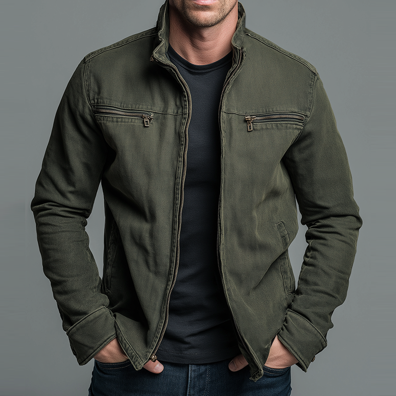 Raufeld | Vintage Baumwoll-Zip-Jacke