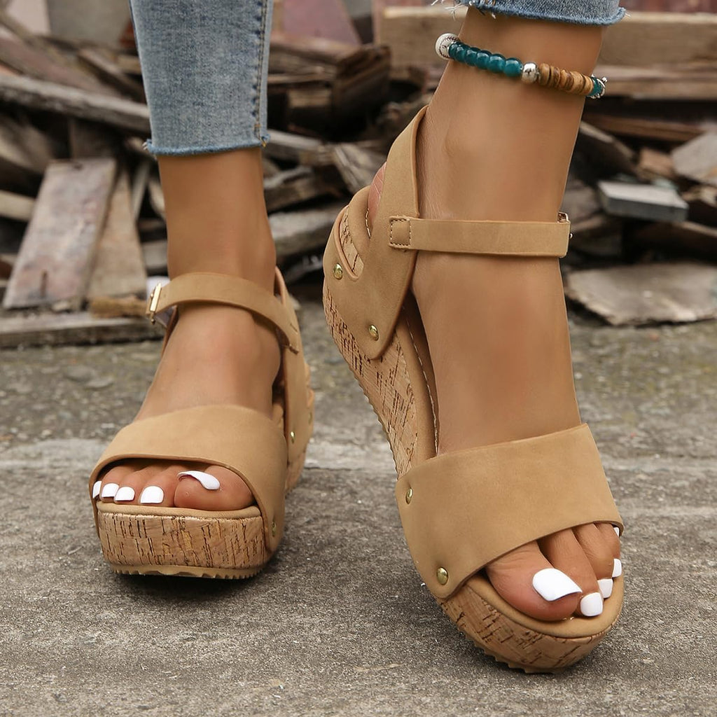 Elena | Elegante Keilabsatz-Sandalen