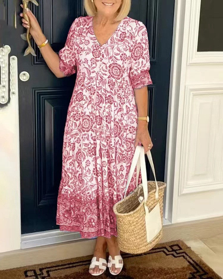 Keisha | Eleganter V-Ausschnitt mit floralem Design