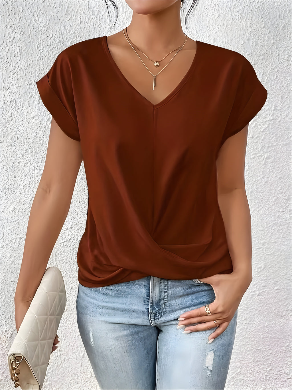 Lydia | Lässiges T-Shirt mit V-Ausschnitt
